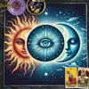 Mantel de Mesa para Tarot Tapete Luna Sol Cartas de Tarot Árbol de la Vida Mantel de Terciopelo Tapete