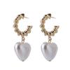 Aretes de Perla Corazón Suaves y Frescos Estilo Francés, Temperamento de Moda de Lujo Ligero, Artículo Caliente Retro de Celebridad de Internet, Aretes Versátiles Únicos