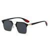 Nuevas Gafas de Sol Retro de Media Montura Multilado Estilo Coreano con Puente Doble y Marco Superior para Hombres y Mujeres, Gafas de Sol Transfronterizas Europeas y Americanas de Alta Gama