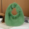 Bolsa de Mano de Peluche de Fábrica Original para Dumplings Bolso de Mujer Moda Versátil Otoño e Invierno Bolso de Peluche
