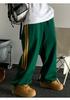Pantalones para hombre de primavera y otoño con rayas laterales Ruan, elegantes pantalones casuales deportivos holgados de pierna ancha y recta de estilo japonés a la moda para hombre