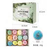 Caja de Regalo con Set de 12 Bolas de Sal de Baño de Juguete Oceánico Transfronterizo 60g*12 Bola de Sal de Baño Bola de Burbujas Bola de Baño Explosiva