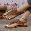 Comercio Exterior Tallas Grandes Verano 2026 Nuevas Sandalias Mujer Anillo en el Dedo del Pie de Flor Europea Americana Sandalias Planas Chanclas Zapatos de Playa