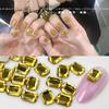 Nova Arte Do Prego Amarelo Dourado Em Forma De Broca Net Vermelho Fundo Plano Em Forma De Broca Fundo De Ouro Broca Nail Art Broca Ornamentos Strass