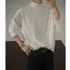 Camiseta de Manga Larga con Cuello Alto Desestructurado para Hombre Otoño e Invierno Nueva Cálida y Holgada Juventud Terciopelo Alemán Camiseta Interior Ropa para Hombre