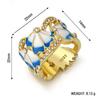 Hecheng joyería transfronteriza caliente exquisito anillo de diamantes de flor de mariposa de color mixto de venta caliente nuevo ventas directas de fábrica