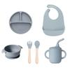 Tazón de Silicona para Alimentación de Bebés con Ventosa Fábrica Plato de Cena Anticaída Bol para Arroz Vajilla para Niños Set de Tazones Grado Alimenticio