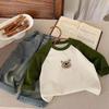 Otoño para niños Nueva camiseta de otoño para niños Moderna Guapo a la moda Primavera y otoño para niños Camiseta básica para niñas