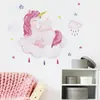 Nuevo Pegatina de Pared Nube de Dibujos Animados Unicornio Decoración de Habitación Infantil de Bebé Pegatina Autoadhesiva de Pared Fx-B23