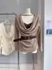 Conjunto de Dos Piezas de Manga Corta y Manga Larga Otoño e Invierno 2025 con Diseño de Marca de Moda y Cuello en V