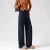 Pantalones de Seda de Morera y Lana Adelgazantes Sueltos de Guadaña para Mujer Otoño/Invierno Nuevo Estilo Cintura Alta Tacto Suave Agradable a la Piel Pantalones Casuales