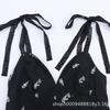 Ropa de Mujer de Comercio Exterior al por Mayor Verano Nuevo Estilo Europeo y Americano Moda Flor Bordado Cuello V Vestido de Tirantes 0881396