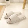 Artículos de Fábrica Pareja Algodón Chanclas Mujer Verano Lino Hogar Interior Piso de Madera Suela Suave Casual Antideslizante Zapatos Primavera y Otoño