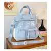 Bolsa de Tutoría Estudiantil Fresca y Dulce Bolso de Mano Bolso de Hombro Cruzado Gran Capacidad Múltiples Bolsillos Mochila Estudiantil