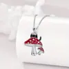 Colar com Pingente de Gato Cogumelo Desenho Animado Fofo Personalidade Criativa Moda Versátil Presente Comemorativo Nicho Novo Colar
