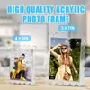 Porta-Retrato de Acrílico com Borda de Renda, Magnético, Alta Transparência, Suporte de Exibição Magnético para Geladeira de Mesa, Uso Horizontal e Vertical, Personalizável