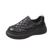 Mocasines de pedal antideslizantes de suela gruesa, zapatos de algodón cálidos con forro polar, nuevos para el invierno 2024, zapatos de pan a cuadros de diamante para mujer