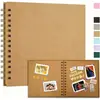 Álbum de fotos de tapa dura de papel kraft de 8 pulgadas y 40 páginas transfronterizo, álbum de recortes de espiral en blanco, álbum de tarjetas conmemorativas de regalo DIY, tarjeta negra