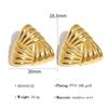Pendientes de Moda de Alta Gama Transfronterizos Personalidad Exagerada Triángulo Cuadrado Textura Acero Inoxidable 18K No se Descolora