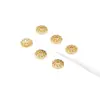 Pulseira de Contas Espaçadoras Pérola de Cristal com Tampas de Flor de Cor Forte Retentora de Cor Banhada a Ouro 18K Acessórios de Joias DIY C16