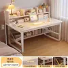 Escritorio de Computadora Dormitorio Escritorio para el Hogar Niñas Casa de Alquiler Banco de Trabajo Escritorio de Escritura Escritorio Estantería Mesa Integrada