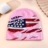 Chapéu de Tricô Jacquard com Bandeira Americana Outono Inverno Lã Quente Gorro para Homens Mulheres Versátil para Exterior Chapéu Pulôver Estilo Novo Transfronteiriço