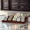 Suporte Exibidor de Moedas Comemorativas de Três Camadas, Prateleira de Madeira para Moedas e Medalhas, Suporte para Coleção de Moedas Doméstico, Suporte de Decoração de Natal