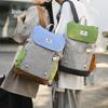 Mochila de Tela Oxford de Color Contrastante con Diseño Casual para Mujer 2025 Nueva Mochila Casual Deportiva de Viaje Estilo Bosque Tendencia