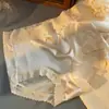 Calça Feminina Renda Cetim Seda Gelo Roupa Íntima Feminina Cintura Média Forro de Seda Antibacteriano Respirável Sem Costura Confortável Tamanho Grande Triângulo