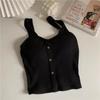 2025 Nuevo Top Corto de Tirantes con Botones para Chicas, Ropa Interior y Exterior, con Almohadillas para el Pecho, Estilo Japonés, Top Tubo de Verano