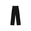 Pantalones de Traje Negros Transfronterizos 2025 Cintura Elástica Ajustados Casuales de Verano Sueltos de Pierna Ancha Pantalones de Tiro Alto con Drapeado
