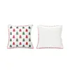 Funda de almohada navideña transfronteriza con bordado de terciopelo, bordado con borlas de pompón, cojín de sofá tridimensional, almohada bordada con toalla