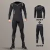 Traje de Running Otoño Invierno para Hombre Ropa Casual de Secado Rápido Ropa Deportiva Térmica Elástica Alta Entrenamiento Malla Base Ajustada Entrenamiento Fitness