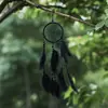 Apanhador de Sonhos Artesanal de Contas de Madeira Ornamento de Pena para Pendurar em Casa Sino de Vento Tecido Puramente Feito à Mão Decorações de Quarto Japonesas e Coreanas