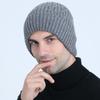 Gorro de punto para hombre europeo y americano con nuevo patrón de cáñamo de terciopelo, otoño e invierno, hilo de lana cálido, gorro para ciclismo con protección para las orejas