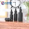 Frasco gotero de vidrio color primario de 5-100 ml, negro mate puntual, para evitar la luz de la solución madre
