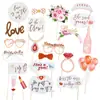 Accesorios para fotos de fiesta individual boda papel dorado de mano hombres y mujeres Unicornio Pájaro de Amor decoración nupcial