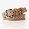 2024 Cinturón Punk Casual Hueco Estilo Coreano Moda Femenina Ojal de Pinza Ropa Cinturón Delgado Casual para Mujer Todo Fósforo Cinturón para Pantalones