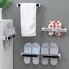 Casa de banho, Chinelos sem perfuração, Rack de armazenamento, Rack de armazenamento de vaso sanitário, Toalheiro, Suporte de sapateira sem costura