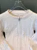 Cárdigan rosa de punto trenzado con cuello redondo estilo coreano, chaqueta versátil con cremallera para mujer, nueva moda de otoño A14189