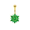 Bestseller internacional flor de concha margarida zircônia multicolor aço inoxidável rosca externa piercing de umbigo joia