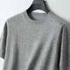 Cardigan Delgado de Manga Corta para Hombre Primavera y Otoño Color Sólido Cuello Redondo Suéter Casual Cálido de Punto para Hombre
