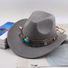 Chapéu Top Étnico Chapéu de Cowboy Ocidental Xizang Xizang Chapéu de Performance Chapéu de Lã Chapéu de Lã Retrô Centro-Europeu e Americano