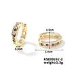 Moxi Amazon Estilo Europeo y Americano Incrustaciones de Cobre Zirconia de Colores Pendientes Celebridad de Internet Retro Nicho Versátiles Pendientes Nuevos Venta al por Mayor