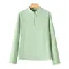 Cárdigan de terciopelo alemán para mujer, 300g, con media cremallera, casual, moderno, a la moda, versátil, corte ajustado, sudadera de color liso para mujer, nueva