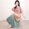 Pijamas para Mujer Verano Mediana Edad y Adulto Mayor Camisón de Algodón Seda Se Puede Usar Afuera en Verano para Madres Talla Extra Talla Grande Falda de Algodón Artificial