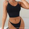 Conjunto de Sutiã Estilo Francês Europeu e Americano Transfronteiriço Alças Cruzadas com Letras Roupa Íntima Feminina Calcinhas Exportação Amazon Sem Costura