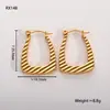 Pendientes de Acero Inoxidable Transfronterizos para Mujer, Clips para Orejas de Círculo Irregular Geométrico de Moda, Pendientes de Acero de Titanio Dorado al por Mayor