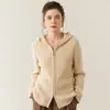 Nuevo Cárdigan de Cachemira Pura para Mujer Otoño e Invierno, Sudadera Gruesa de Canalé Ajustada, Chaqueta Cálida, Prendas de Punto Casual