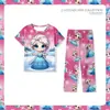 2026 Desenho Animado Gola Redonda Meninas Fofas Adolescentes Meninos Roupas de Casa Manga Curta Calça Longa Novas Pijamas de Verão Atacado